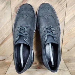 ECCO Aurora Tie Wingtip Oxfords Mens Suede Leather Dress Shoes Size 12 Black Ecco | Shoes | Ecco Aurora Tie Wingtip Oxfords Mens Suede  main image 4
